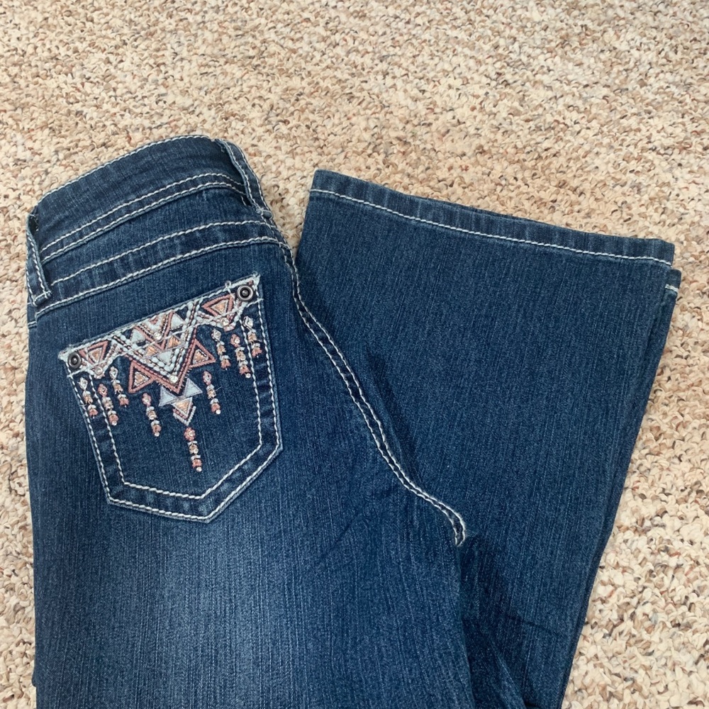 Girls Wired Heart Brand Boot Cut Jeans 12Y